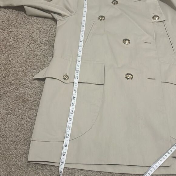 Yves Saint Laurent Women's 34 Cotton Trench Coat Beige Tan Fields Jacket Neutral - Picture 15 of 16